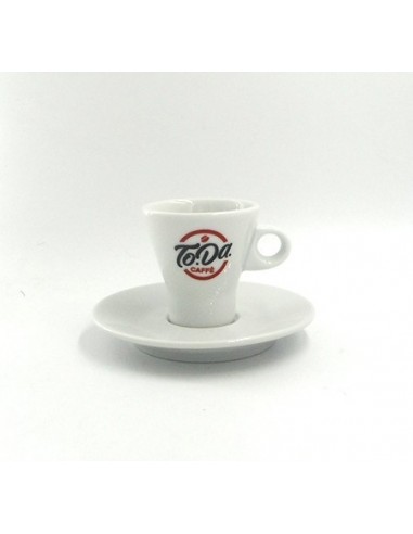 TODA Tazzine Caffe in ceramica con logo confezione da 6 complete di Piattino