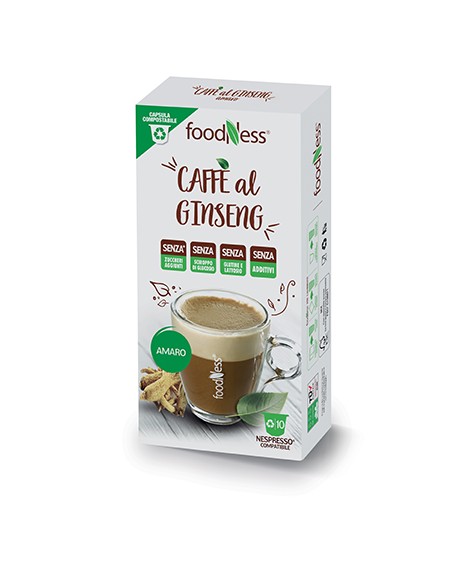 FOODNESS Nespresso CAFFE al GINSENG AMARO Astuccio 10 capsule