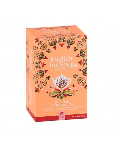 ENGLISH TEA SHOP WHITE TEA LYCHEE E CACAO Astuccio 20 filtri da 40 g