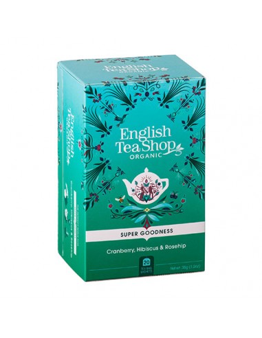 ENGLISH TEA SHOP CRANBERRY HIBISCUS & ROSEHIP Astuccio 20 filtri BIO da 35 g